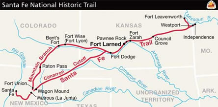 The Santa Fe Trail Routes Courtesy of the National Park Service
